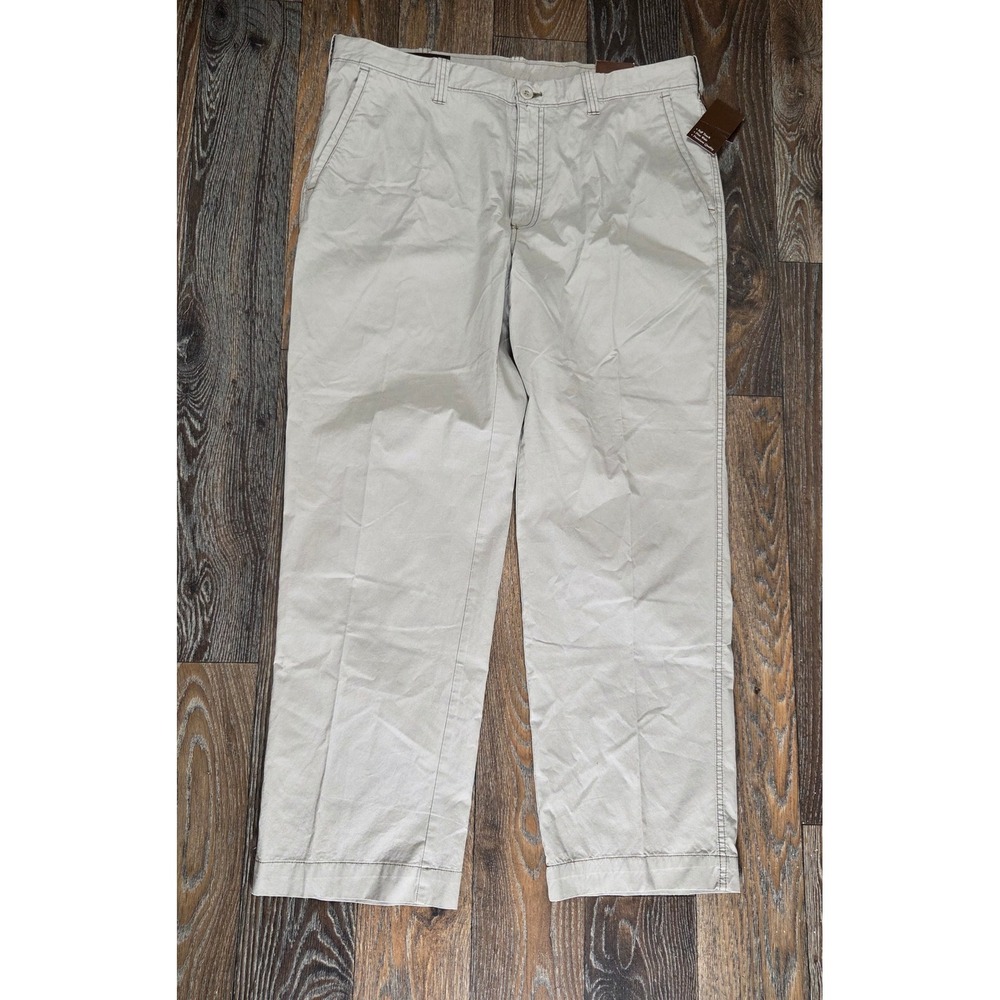 Perry Ellis Mens Khaki Cotton Straight Leg Pants 38x30 New